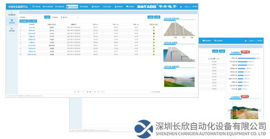 大坝安全监测界面、水雨情监测界面